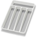 Loyareal Silverware Organizer Utenisl Organizer Holder Kitchen Drawer Organizer Plastic Silverware Tray For Drawer Flatware Organizer 5 Compartment White