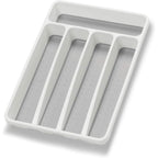 Loyareal Silverware Organizer Utenisl Organizer Holder Kitchen Drawer Organizer Plastic Silverware Tray For Drawer Flatware Organizer 5 Compartment White