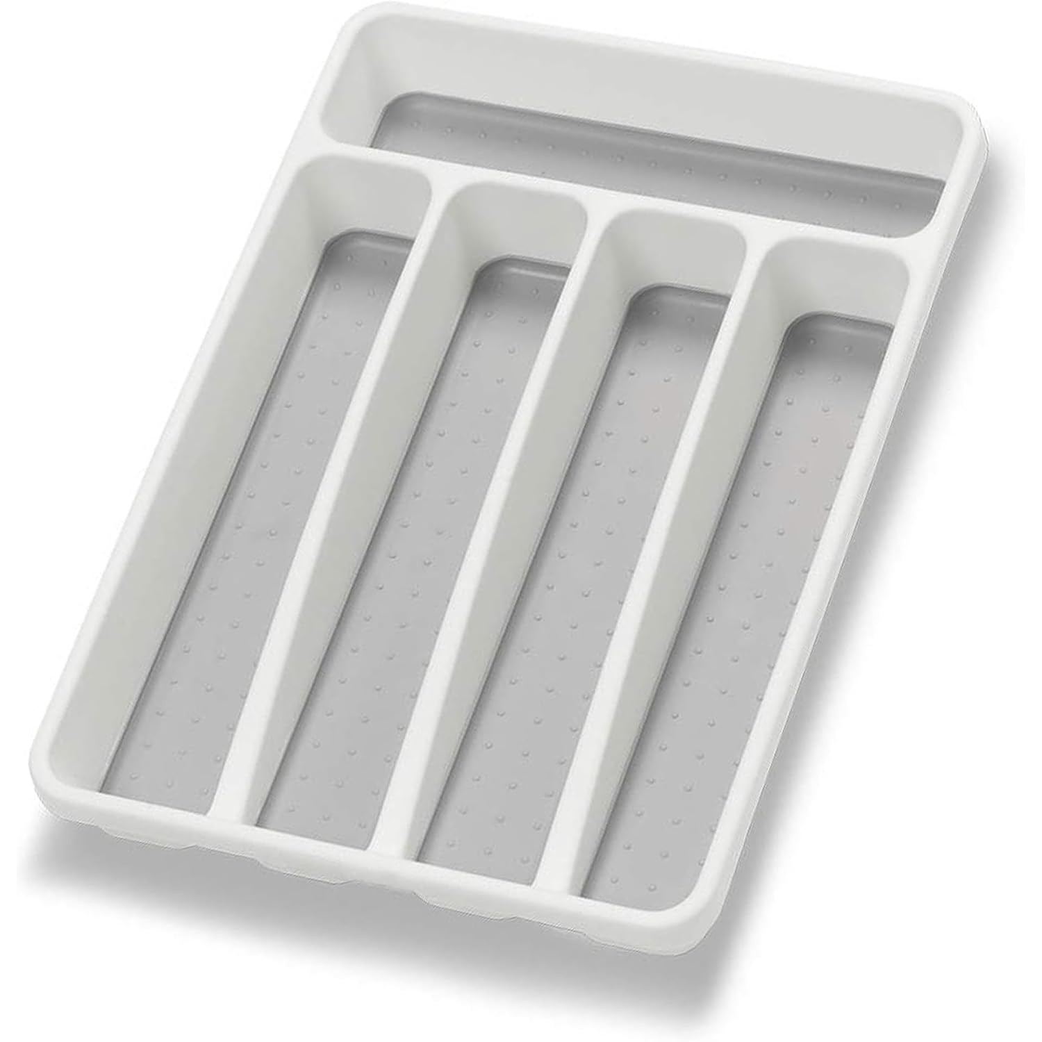 Loyareal Silverware Organizer Utenisl Organizer Holder Kitchen Drawer Organizer Plastic Silverware Tray For Drawer Flatware Organizer 5 Compartment White