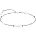 CHIC & ARTSY 925 Sterling Silver Ankle Bracelets for Women, Adjustable Double Layer Chain Anklets, Minimalist Lightweight Foot Jewelry for Beach & Everyday Wear