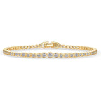 PAVOI 14K Gold Plated Tennis Bracelets for Women - Bezel Set Cubic Zirconia Bracelet - Simulated Diamonds Round, Trillion, Trinity, Radiant, Pear, Valentines Day Heart Cut Stones Wedding Jewelry Gifts for Brides