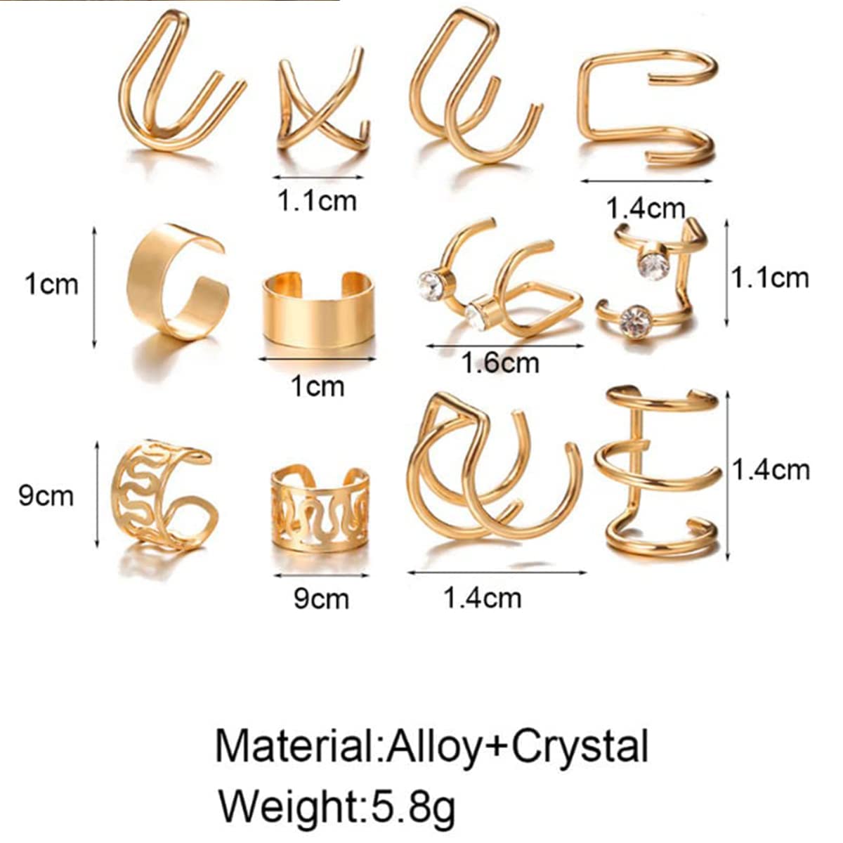 24 Pcs Gold Silver Hair Braids Dreadlock Non-Piercing Ear Clip Beard Beads Cuffs Clip Hair Accessories Styling Fashion Jewelry Gift Toos For Women Men