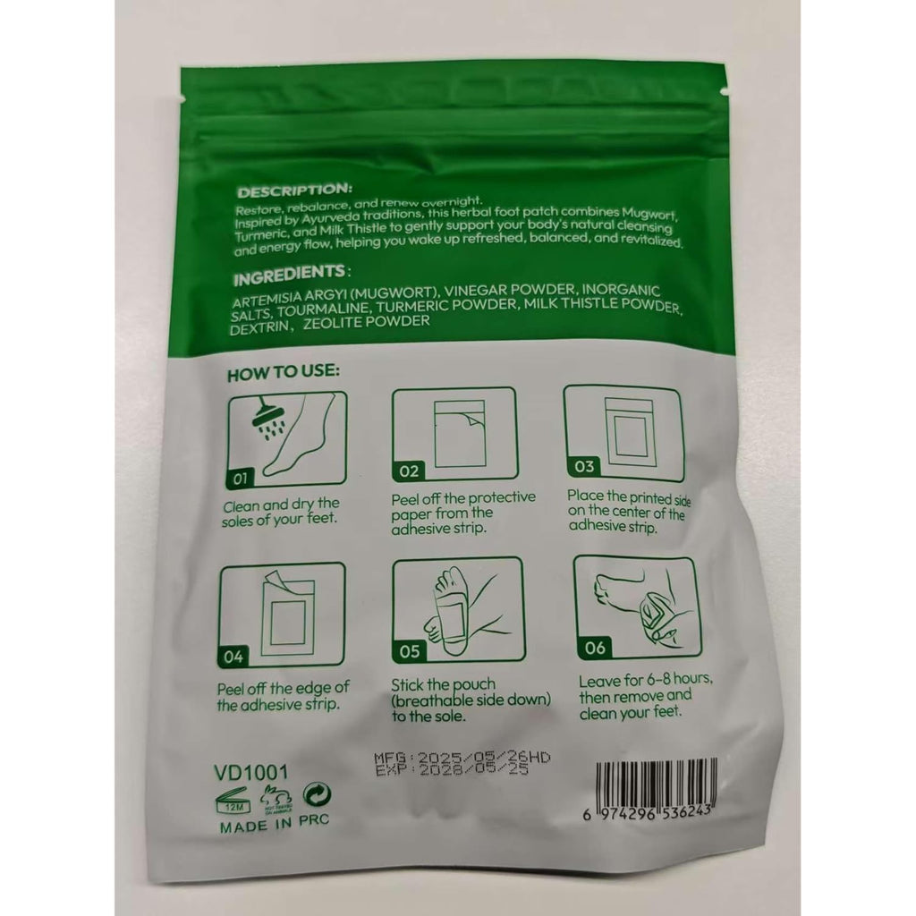 VERDORA Deep Cleansing Foot Pads,Natural Premium Footpatch, Bamboo Vinegar Ginger Powder Foot Pad for Foot Care, Adhesive Sheets, Relaxation Improve Sleep 24 pack
