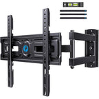 Pipishell Full Motion TV Wall Mount for Most 26-65 inch Flat & Curved TVs up to 77 lbs, Adjustable Bracket Height, Corner TV Mount with Single Articulating Arm, Max VESA 400x400mm, PIMF9