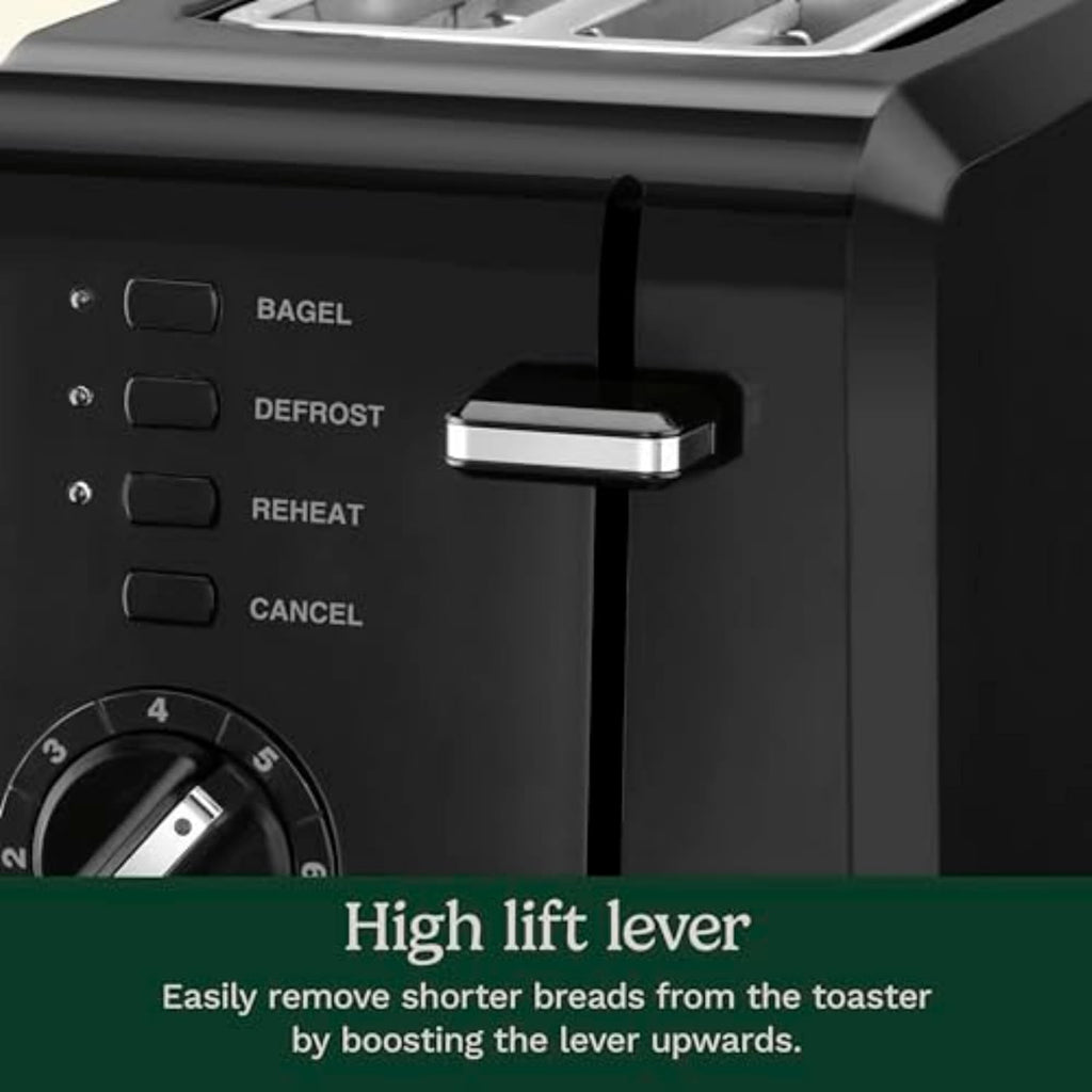 Cuisinart CPT-122BK 2-Slice Compact Plastic Toaster, Slots for Bagels & Bread, 7 Shade Settings, Cancel/Defrost/Reheat Functions, Removable Crumb Tray, Small Kitchen Appliance for Home & Office, Black
