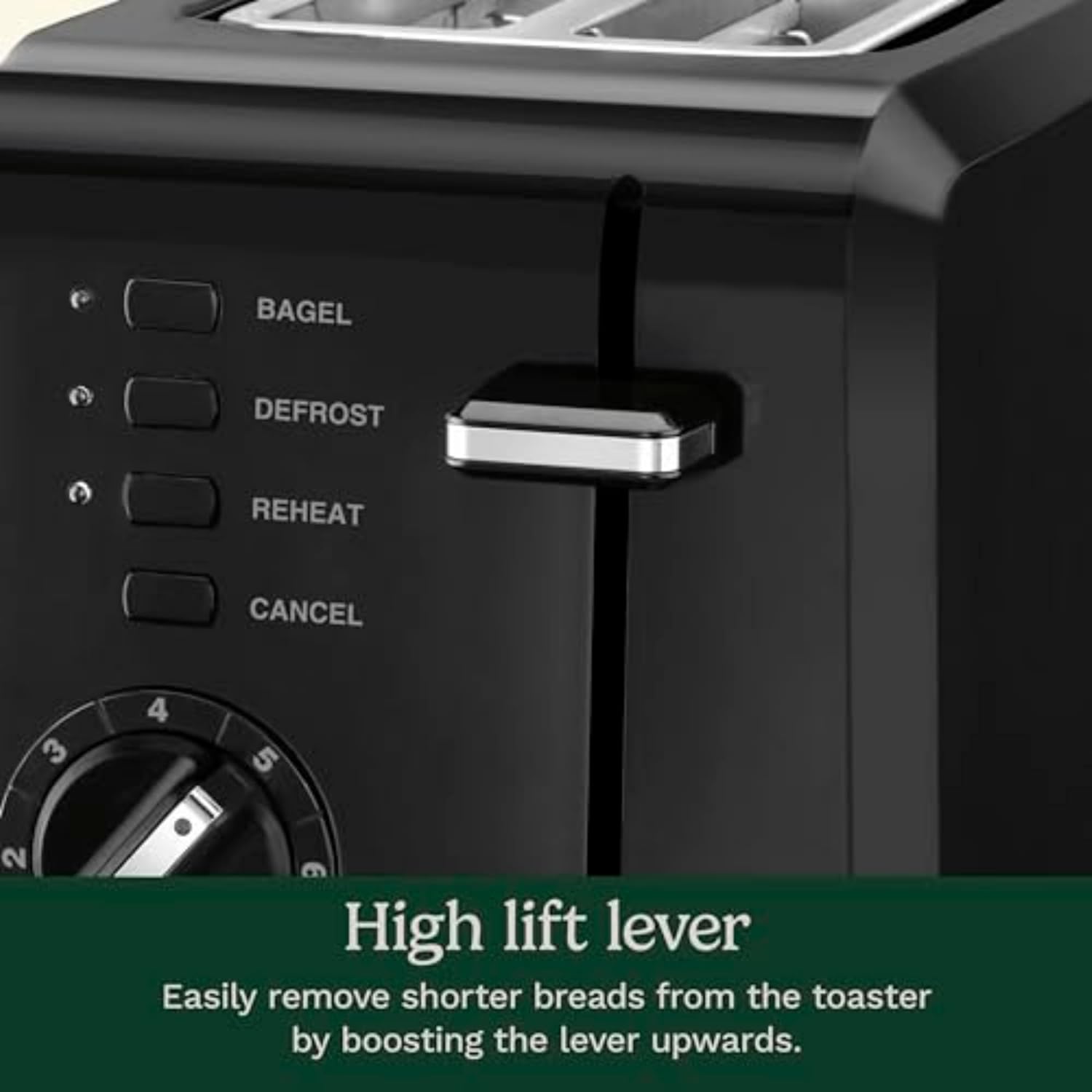 Cuisinart CPT-122BK 2-Slice Compact Plastic Toaster, Slots for Bagels & Bread, 7 Shade Settings, Cancel/Defrost/Reheat Functions, Removable Crumb Tray, Small Kitchen Appliance for Home & Office, Black