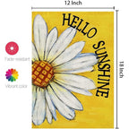 Summer Garden Flag Daisy Double Sided 12X18 Inches Small Burlap Seasonal Welcome Yard Porch Decoration For Outside (Yellow)