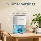 Small Dehumidifier For Home 44Oz Quiet With Auto Off & Defrost 5 Timers 3 Modes 10 Color Lights 3 Brightness 260 Sq.Ft Portable Dehumidifiers For Basement Bedroom Bathroom Rv Closet