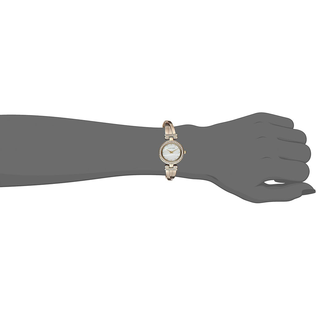 Anne Klein Women's Premium Crystal Accented Bangle Watch and Bracelet Set