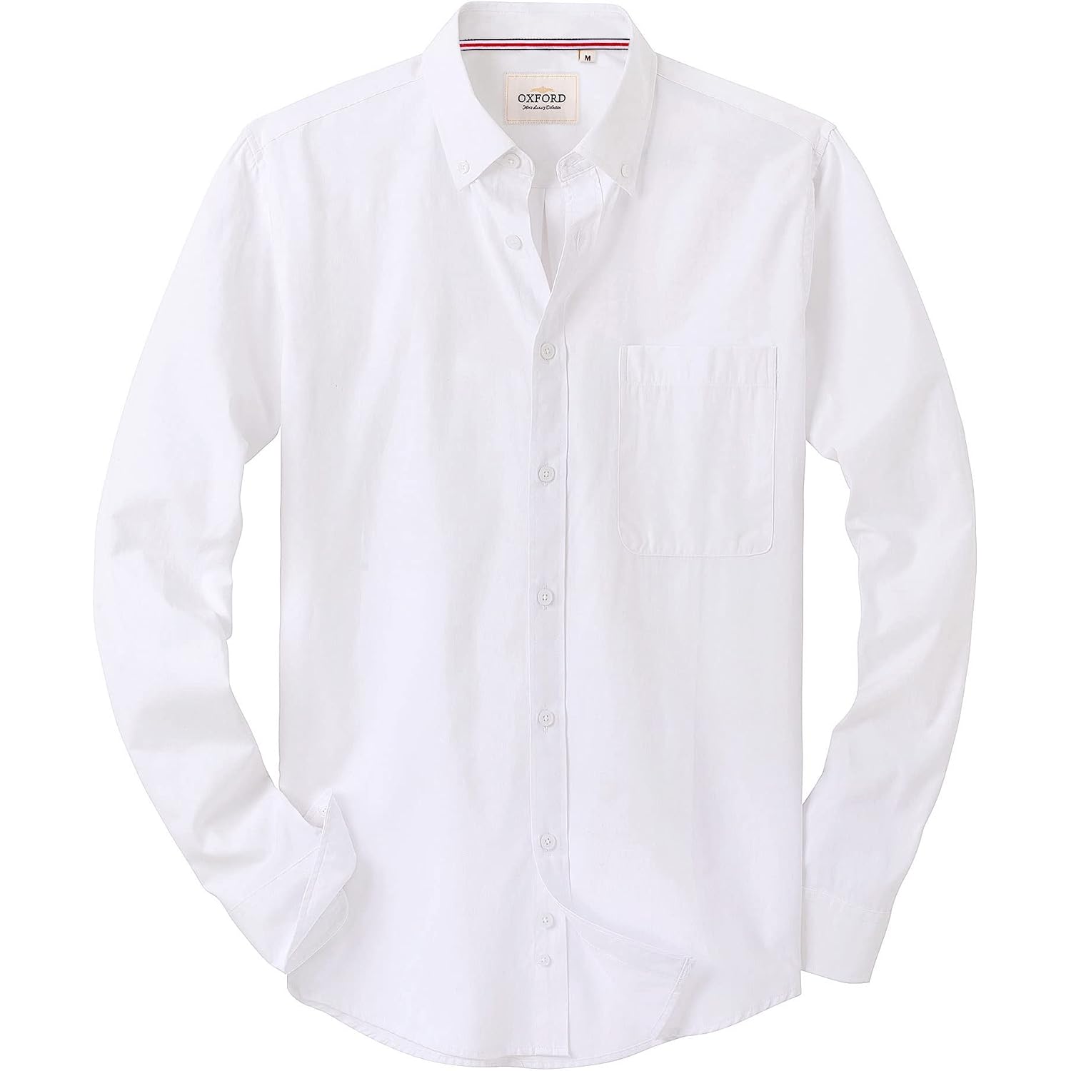 Alimens & Gentle Mens Solid Oxford Shirt Long Sleeve Dress Shirt Work Casual Button Down Shirts With Pocket
