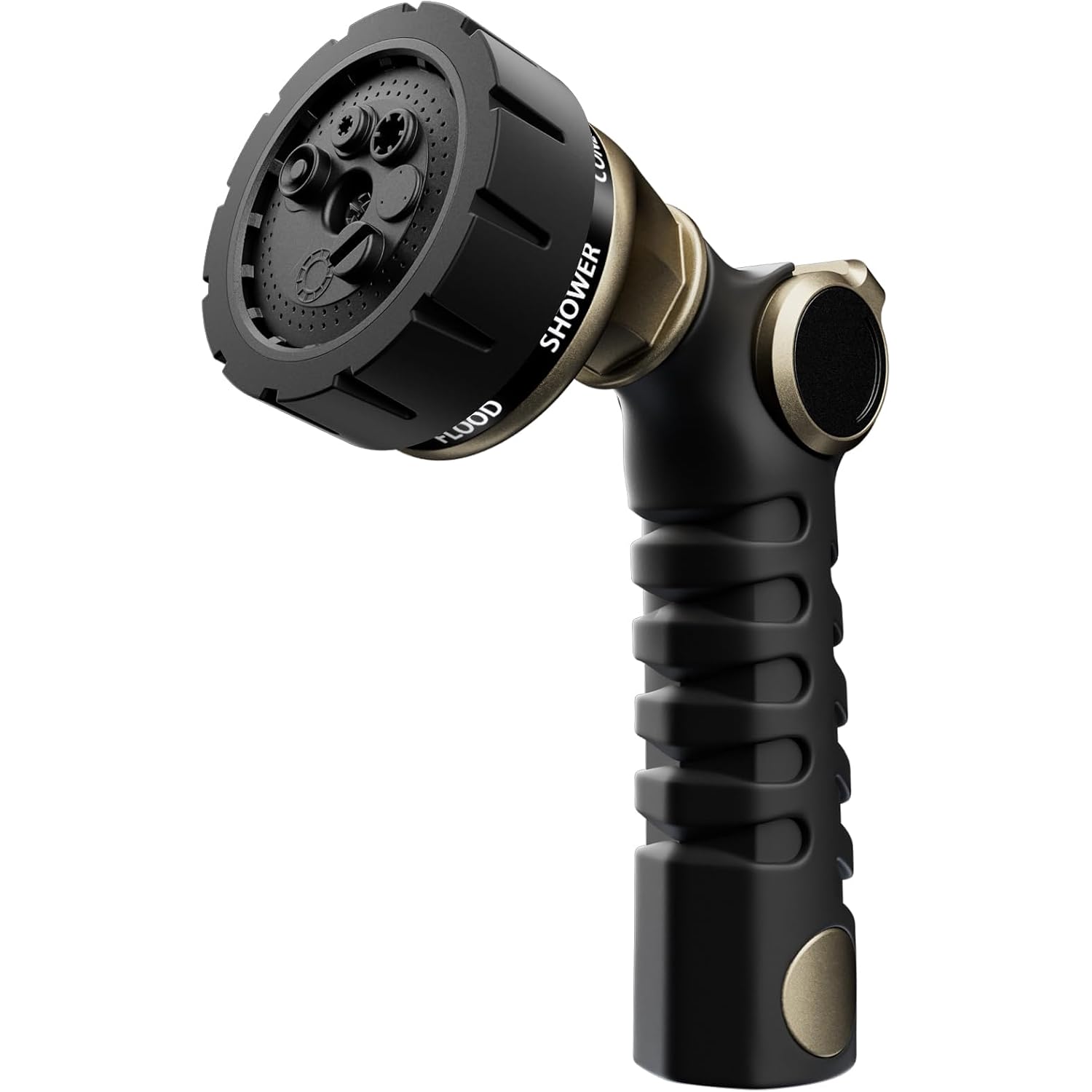 Restmo Heavy Duty Hose Nozzle, Metal Garden Water Hose Sprayer | 7 Watering Patterns, Thumb Control, On Off Valve, Leak Proof Nozzle Sprayer For Watering Plants, Car & Pet Washing, Bronze