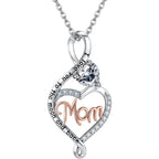 EleShow Mom Necklaces for Women, Sterling Silver Heart Moissanite Necklace, Jewelry Gifts for Mom on Birthday, Mother's Day, Christmas - 1.0 Carat