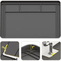 Under Sink Mats For Kitchen Waterproof, 34" X 22" Or Smaller Cut To Fit Under Sink Drip Tray For Kitchen Bathroom Cabinets, Silicone Liner Hold Up To 3.3 Gallons Liquid - Grey