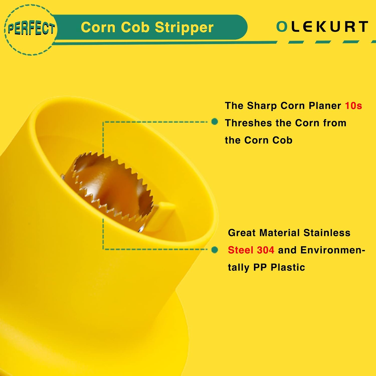 Corn Cob Stripper Tool, Corn Peeler For Corn On The Cob (Yellow)