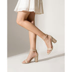 Ankis Heels For Women Open Toe Ankle Strap Chunky Heel Sandals 2.75 Inch