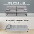 Comhoma Futon Sofa Bed, 72″ Convertible Sleeper Sofa, Upholstered Loveseat