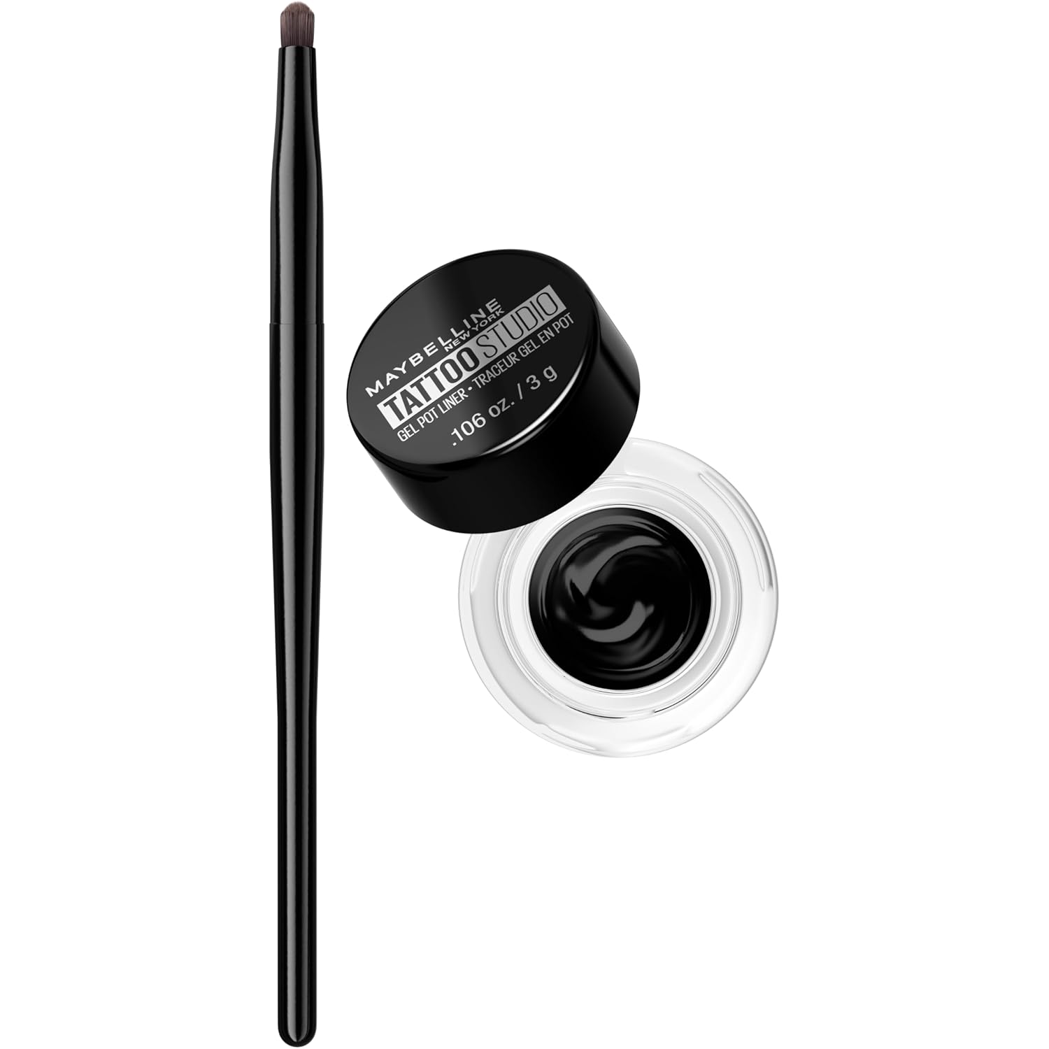 Maybelline New York Makeup Eyestudio Lasting Drama Gel Eye Liner, Blackest Black, Waterproof, 0.106 Ounce,Pack Of 1