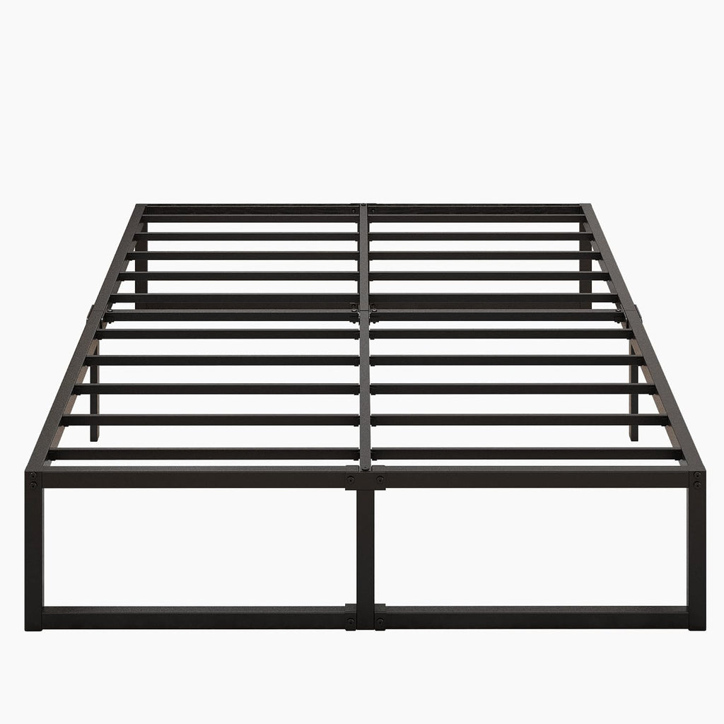 Lutown-Teen 14 Inch Queen Bed Frame With Heavy Duty Steel Slat Support