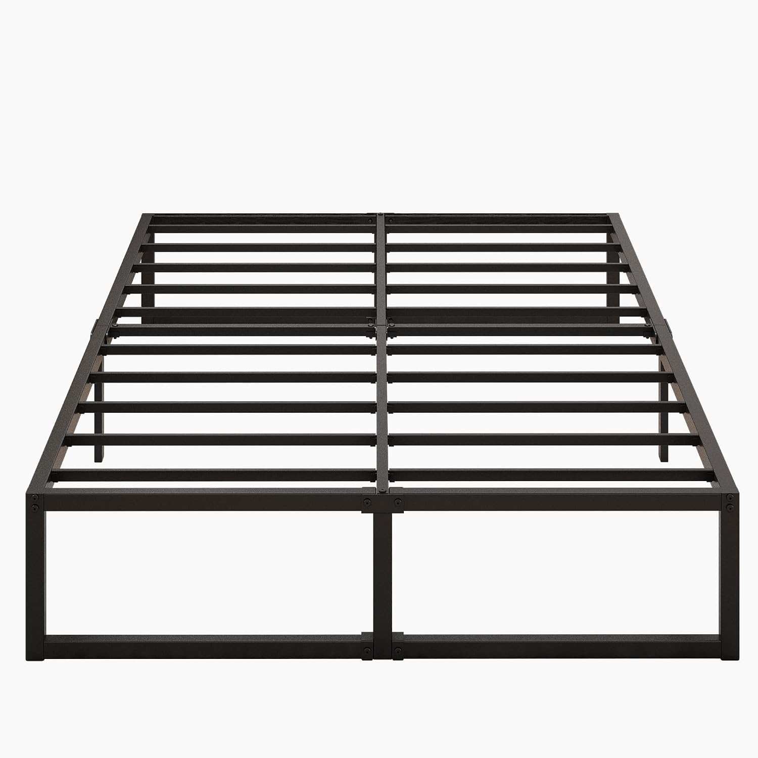 Lutown-Teen 14 Inch Queen Bed Frame With Heavy Duty Steel Slat Support