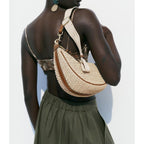 Straw Crossbody Bags for Women Beach Woven Hobo Handbag Summer Chic Crescent Shoulder Purses with Adjustable Strap 2026 | Breathable material
