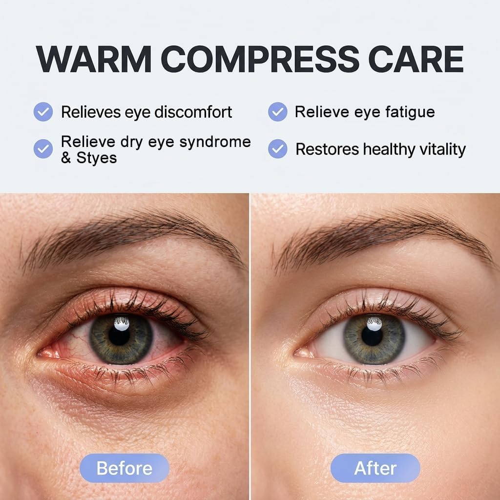 30 Pack Self-Heating Steam Eye Masks For Dry Eyes: Moist Heat Warm Compress For Stye Fast Relief & Digital Eye Strain, Disposable Heated Eye Mask, No Microwave Needed, Unscented Travel Ready