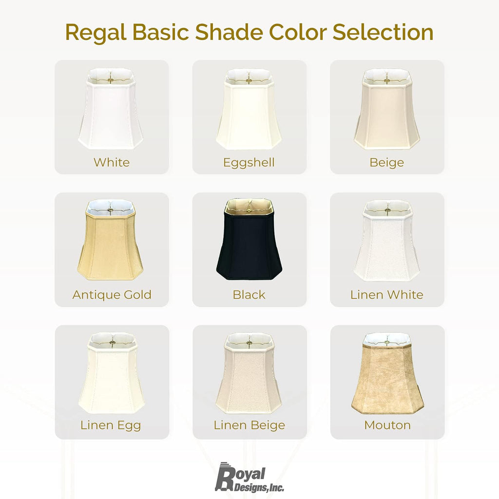 Royal Designs Bs-716-14Bg Square Cut Corner Basic Lamp Shade, 9 X 14 X 12.5, Beige