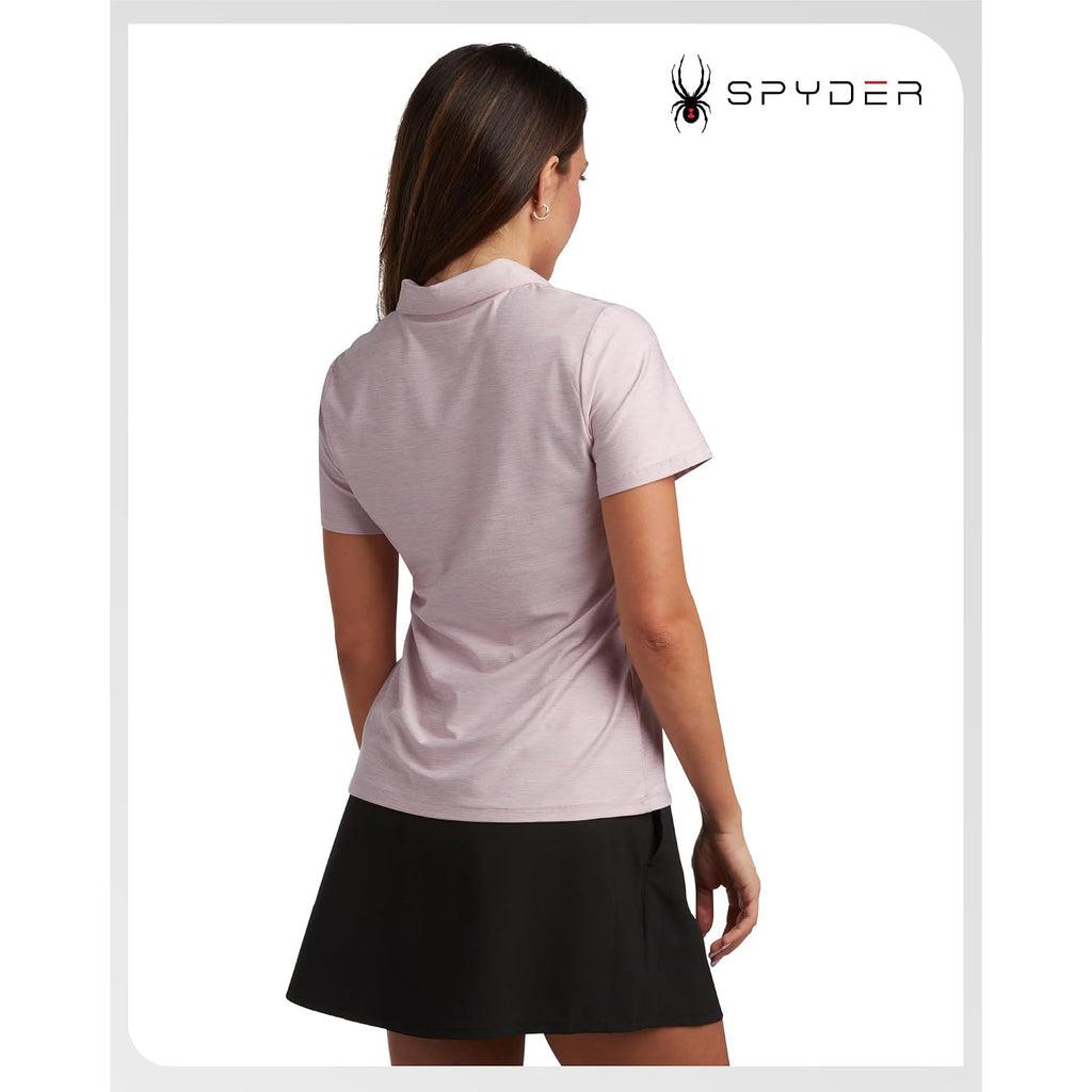 Spyder Womens Golf Shirt - Moisture Wicking Lightweight Stretch Sport Top Polo Shirts For Women With Upf 30+ Sun Protection