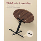 Vasagle Dining Table, Small Round Kitchen Table For 4 People, 31.5 X 29.4 Inches, For Dining Room, Living Room, Farmhouse, Water-Resistant, Somber Walnut Ukdt082K01V1