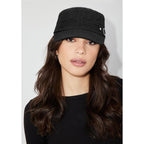Army Cadet Cap for Men Women Military Flat Top Cap Unisex Basic Baseball Cap Black