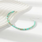 XIJIN Natural Stone Beaded Anklets for Women Handmade Beach Boho Turquoise Beads Ankle Bracelet Jewelry Gift for Her
