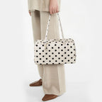 Slouchy Tote Bags Polka Dot Nylon Bowler Bag For Women Hobo Bags Large Shoulder Bag For Travel Work College
