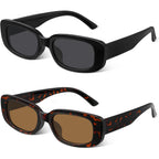 Rectangle Sunglasses For Womens Men - Trendy Y2K Retro Sun Glasses 90’S Vintage Fashion Uv400 Protection Eyeglasses