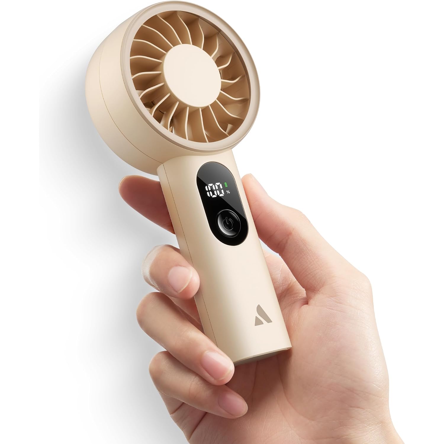 Aecooly Mighty Portable Fan, Powerful Handheld Fan, Usb Rechargeable [10H Max Cooling Time], Mini Personal Battery Powered, Pocket For Travel, Summer, Gifts For Women, Girls -Beige