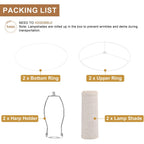 Lampshades Set Of 2, Drum Lampshades 11.6" Top X 12.6" Bottom X 9.8" High, Seaside Village Medium Lampshades (Spider Fitter), Beige Lampshades Natural Linen Hand Crafted, Easy Assembly Required