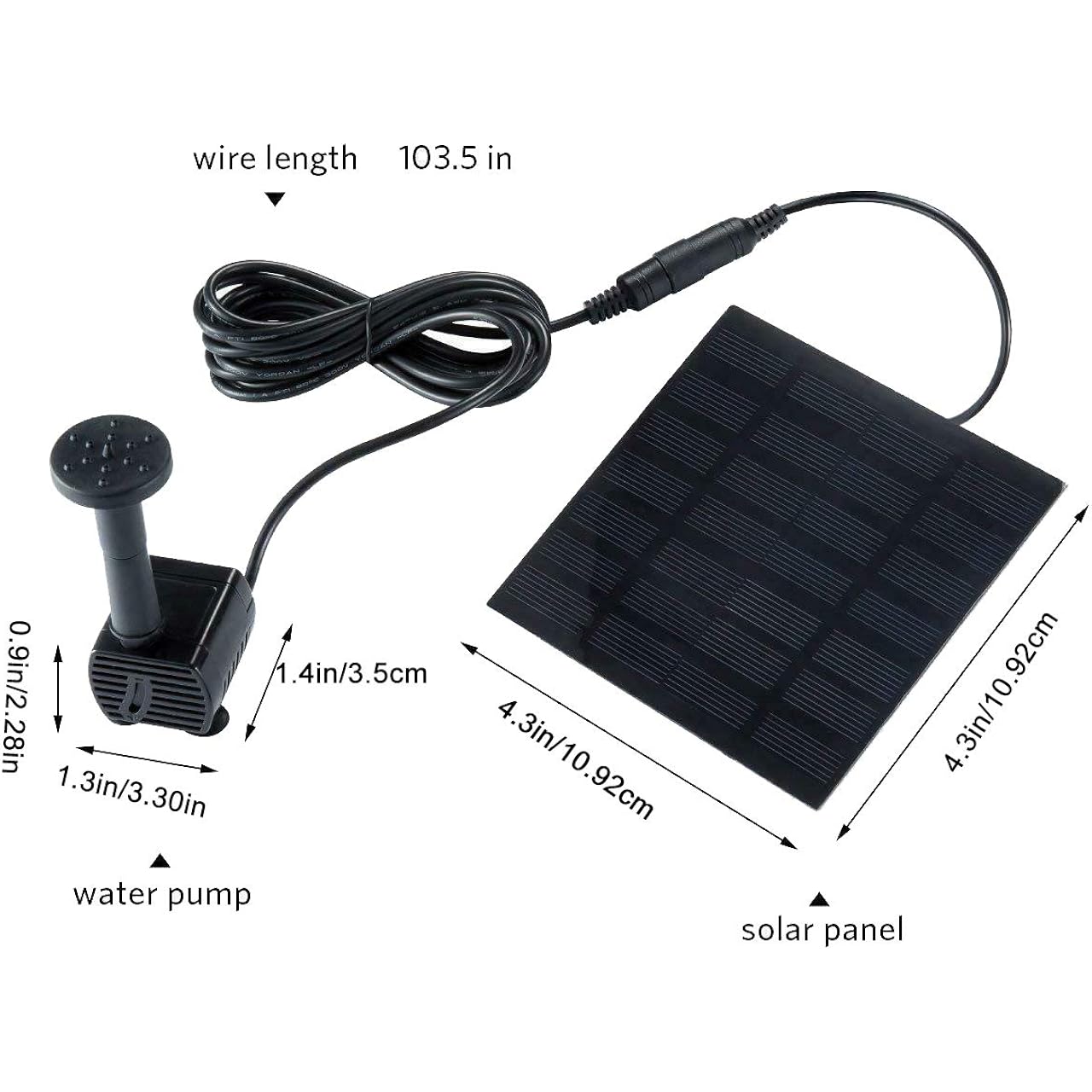 Hovico Solar Fountain - Panel Water Pump For Bird Bath Solar Panel Kit Outdoor Fountain For Outdoor Small Pond, Patio Garden And Fish Tank