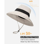 Sun Hats For Women Uv Protection, Waterproof Ponytail Wide Brim Bucket Hat For Summer Beach Gardening Travel