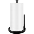 Paper Towel Holder Countertop, Standing Paper Roll Holder with Anti Slip Weighted Base, Stainless Steel Freestanding Paper Towel Holder for Kitchen, Black