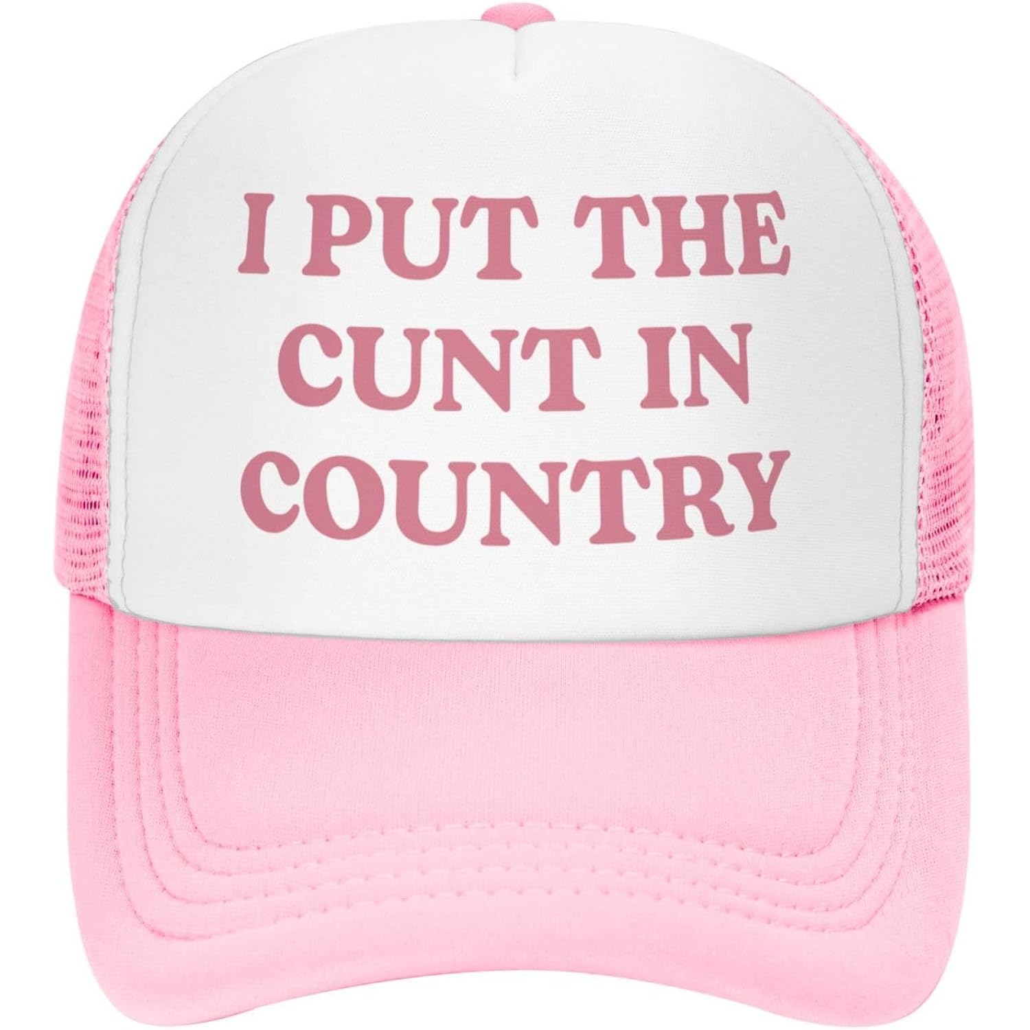 Funny Trucker Hats for Women Hot Pink Funny Gag Baseball Cap for Girls Women Men Hat I Put the Cunt in Country