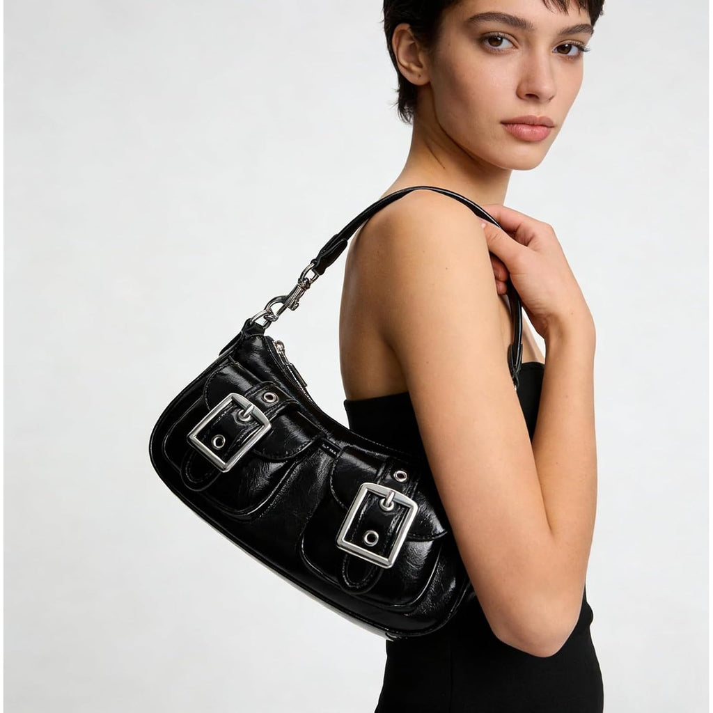 Shoulder Bag For Women Y2K Purse Leather Hobo Tote Handbag Trendy Going Out Purse Crossbody Everyday Purse