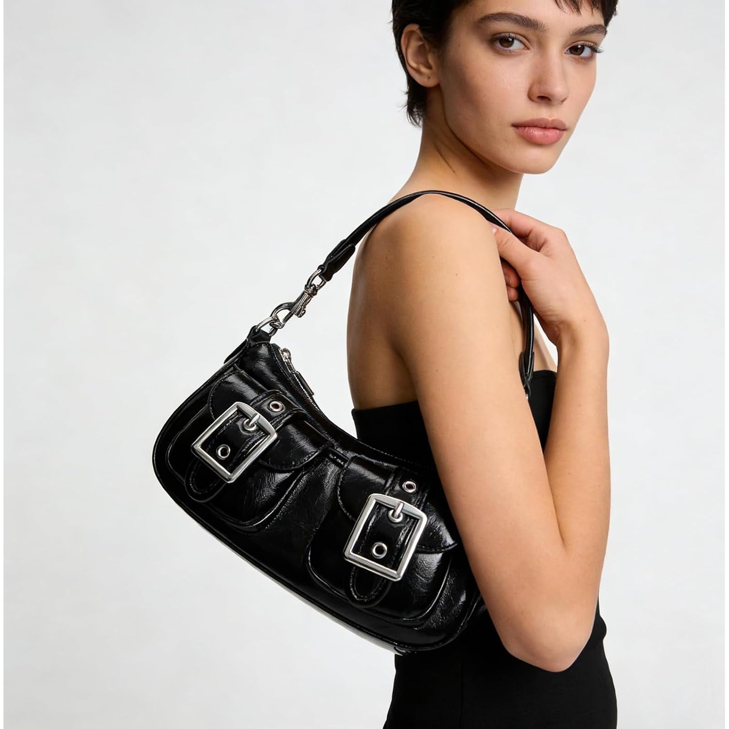 Shoulder Bag For Women Y2K Purse Leather Hobo Tote Handbag Trendy Going Out Purse Crossbody Everyday Purse