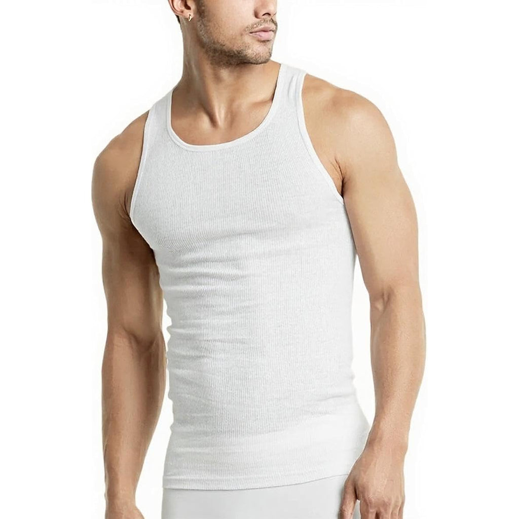 Men’S 3-Pack Cotton Ribbed Lightweight A-Shirt Undershirt Tank Top