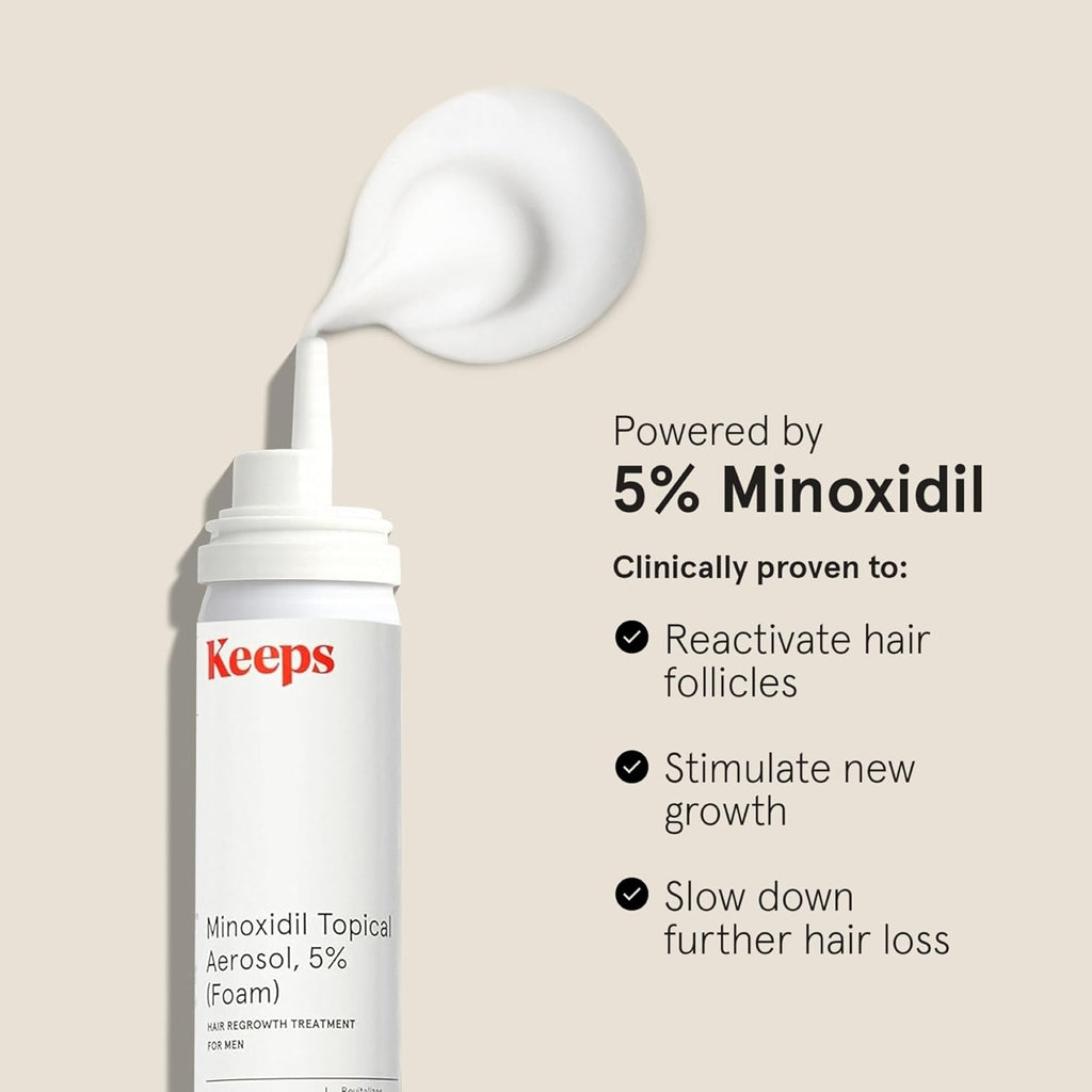 Minoxidil Foam 5% For Men, 3 Month Supply (3 X 2.11 Oz Bottles) | Extra Strength Topical Hair Regrowth Treatment, Non-Greasy Scalp Aerosol, Support Hair Growth
