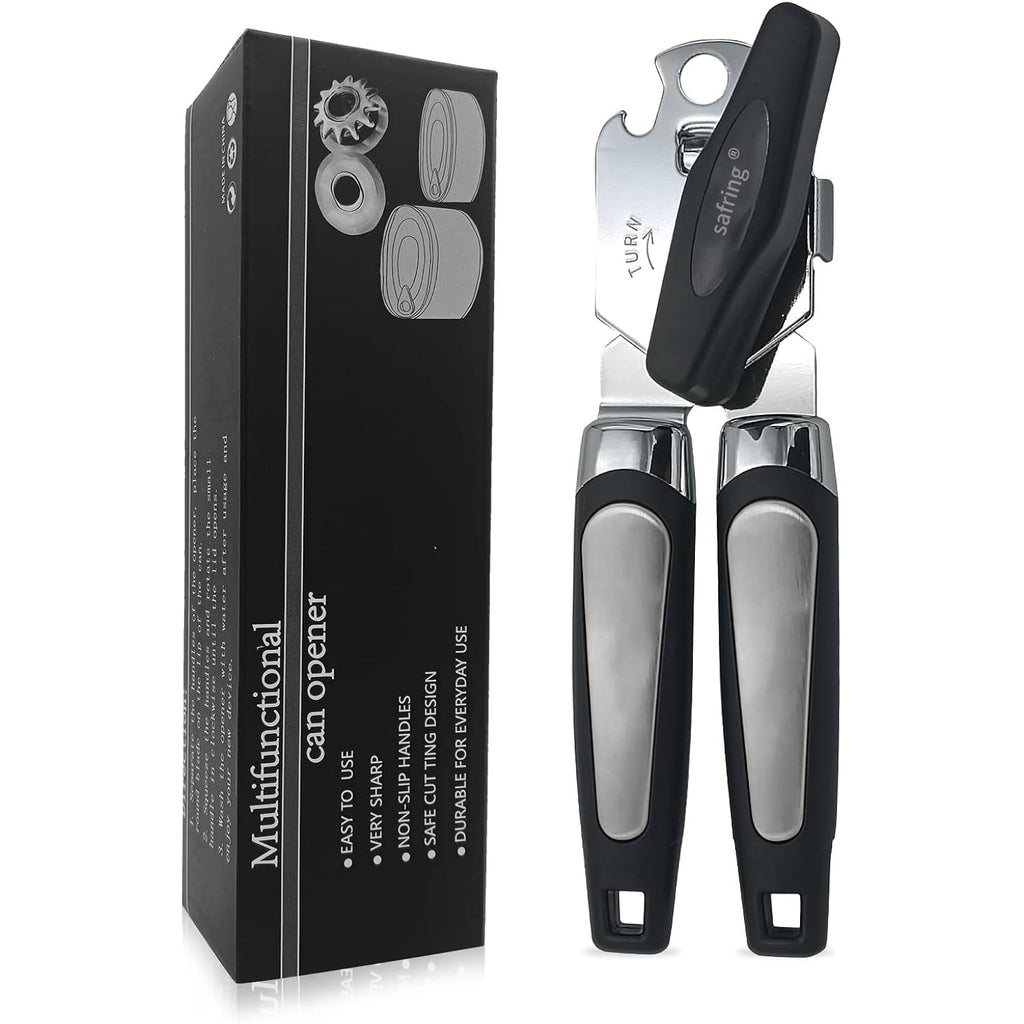 Can Opener Manual, Handheld Strong Heavy Duty Stainless Steel Can Opener, Comfortable Handle, Sharp Blade Smooth Edge, Can Openers With Multifunctional Bottle Opener