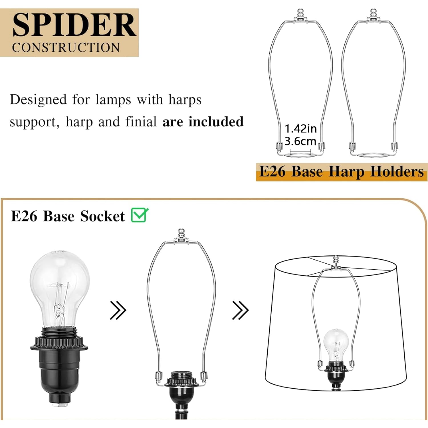 Drum Lamp Shades Set Of 2 For Table Lamps – 11.6" Top X 12.6" Bottom X 9.8" High, Qvtekn Medium Beige Lampshades For Floor Lamps (Spider Fitter), Natural Linen Handcrafted With Easy Assembly