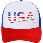 American Flag Trucker Hat USA Snapback Hat 4th of July Patriotic Hats for Men Women Red Blue White 2