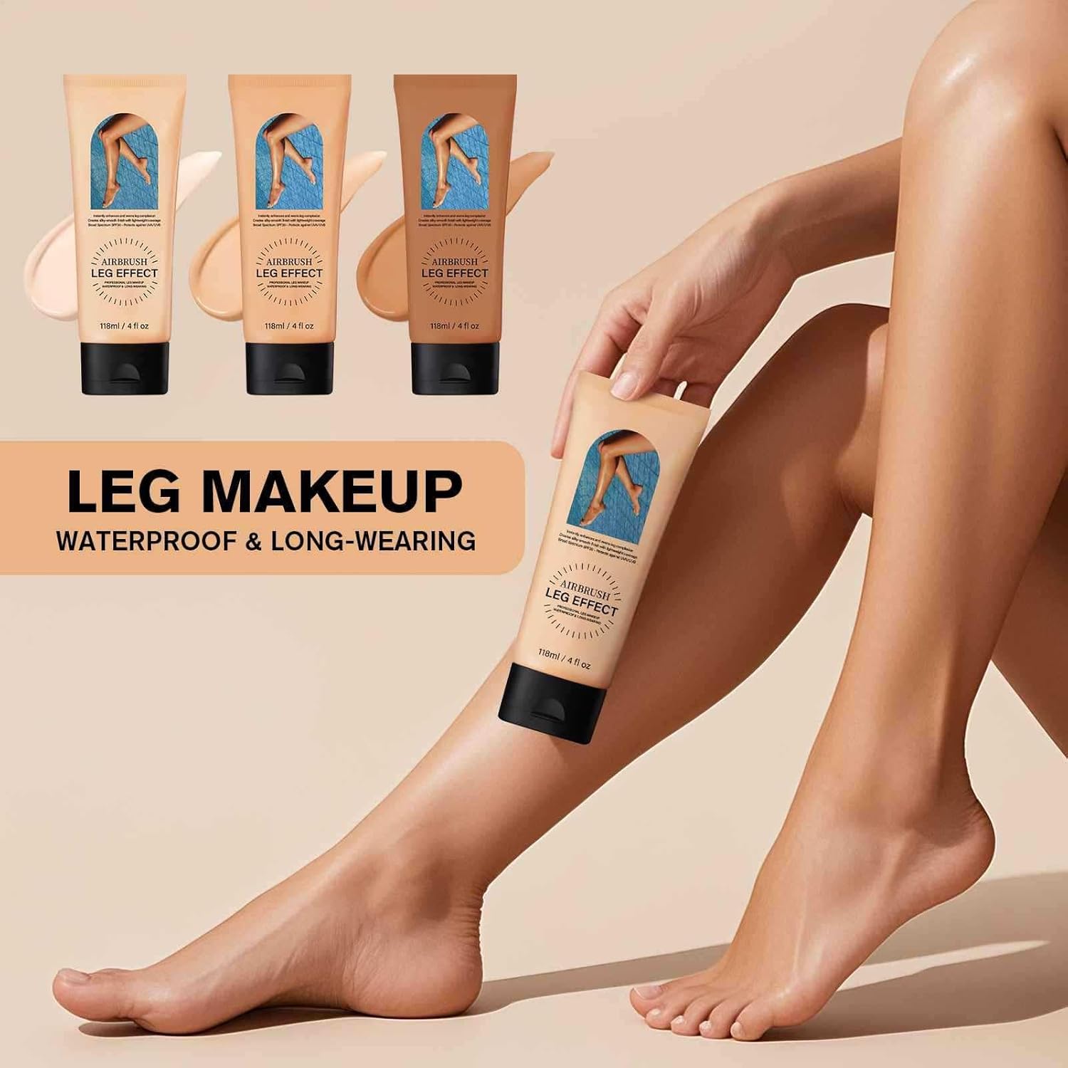 Leg Makeup Waterproof No Transfer,Legs Body Coverage Scar Tattoo Cover Up Makeup Waterproof Long Last Concealer for All Skin Tones. (1# Fairest Glow)