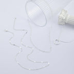 Cuzmly Layered Silver Necklaces for Women, Sterling Silver Stackable Stack Choker Necklaces for Women Trendy Layering Circle Pendant Chain Necklace Set Jewelry for Women