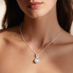 Iefil Mothers Day Gifts for Wife Women - 10-11mm Cultured Freshwater Pearl Necklace, Infinity Pearl Necklace, Anniversary Birthday Gifts for Wife Mom Girlfriend, 925 Sterling Silver