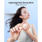 Sweetfull Mini Portable Fan - Rechargeable Handheld Fan, 3 Speeds Personal Small Hand Gifts For Travel Essentials, Lash, Makeup, Eyelash, Kids, Girls, Women - Usb, Cute Design Pink