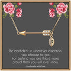 IEFLIFE Graduation Gifts for Her - 14K Gold Plated Arrow Initial Graduation Necklace Class of 2026 Gifts College Gift for Women Best Friends Sister